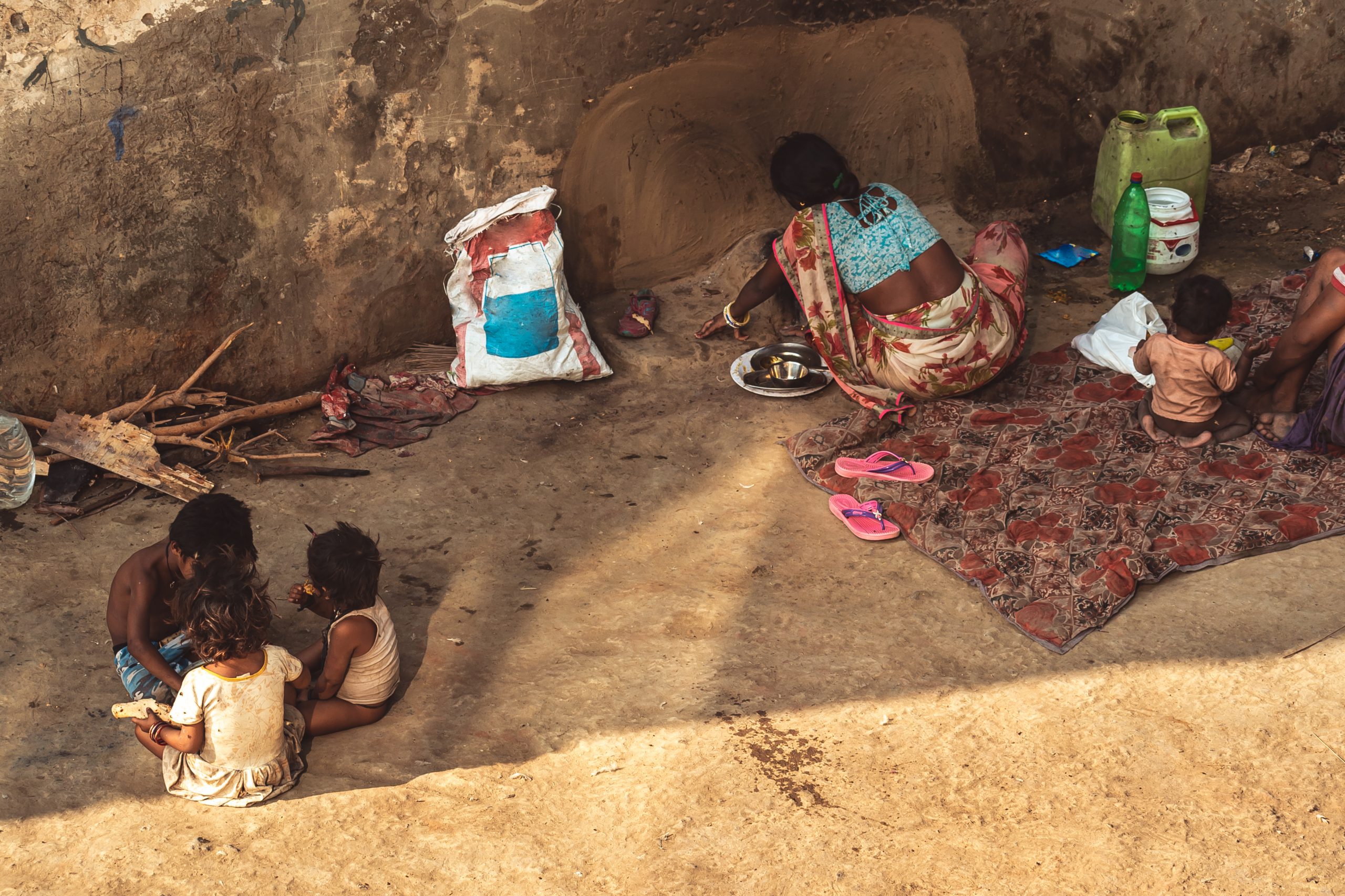 A Poor Family Of Six People Living On The Floor Humanium