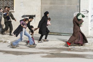 Civilians flee from fighting by Nasser Nouri