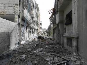 Destruction in Bab Dreeb area in Homs, Syria - by Bo yaser