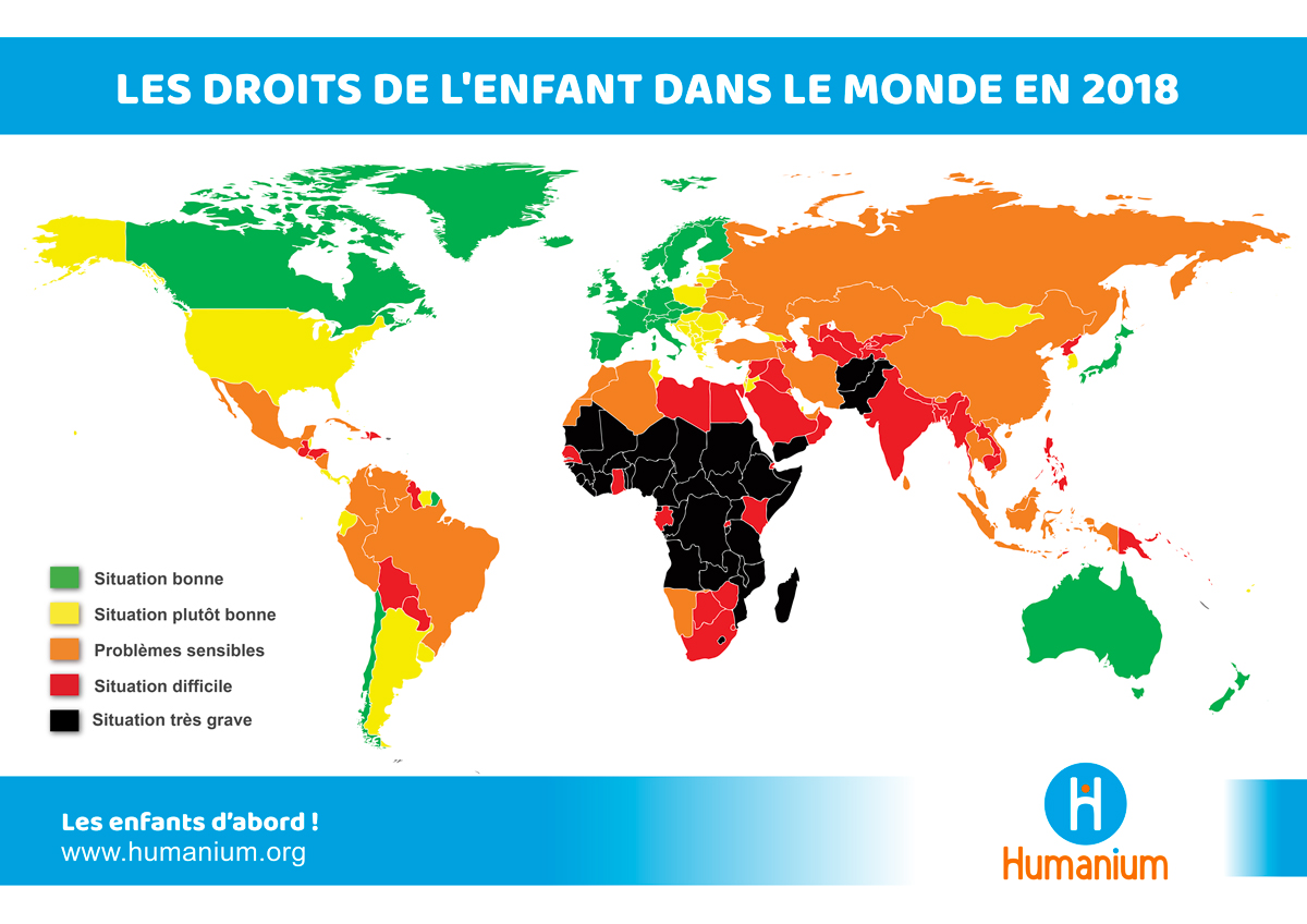 Carte Du Respect Des Droits De L Enfant Dans Le Monde Humanium